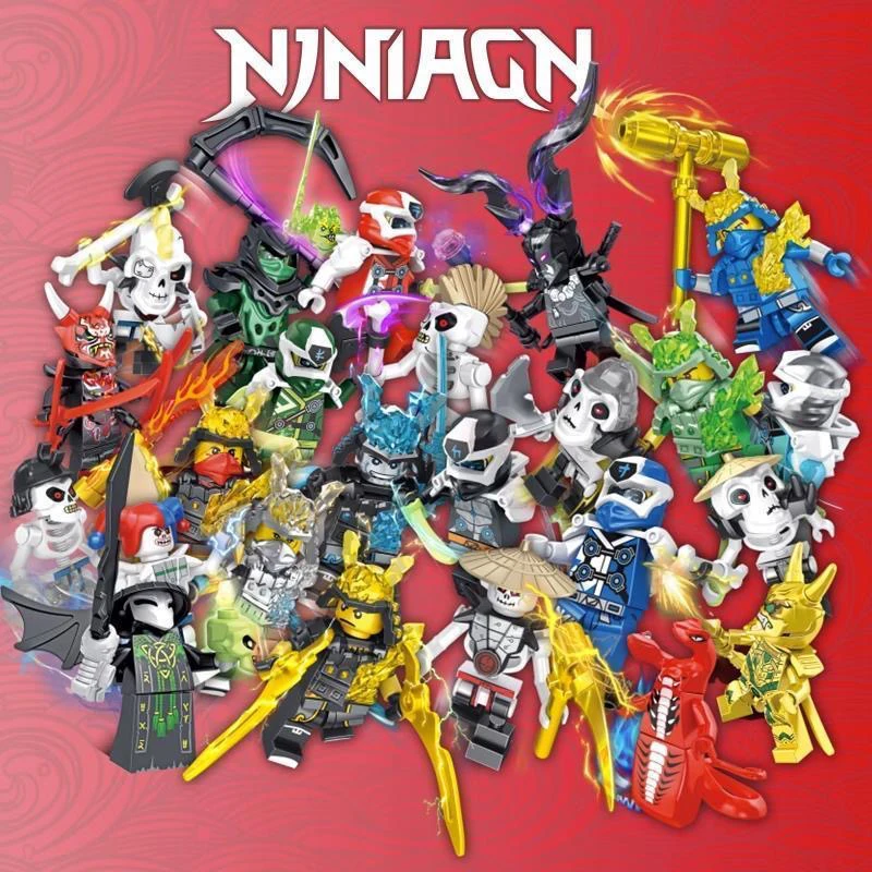 

Mini Ninja Motorcycle Action Figures Building Blocks Ninjago Skeleton Soldiers Warrior Samurai Anime Movie Dolls Bricks Kid Toys
