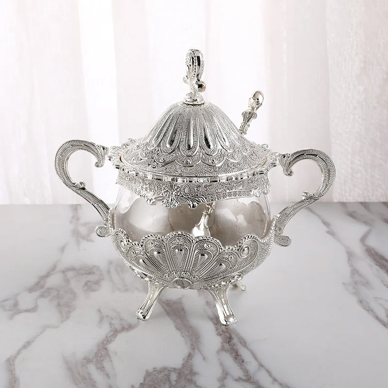 

Белая сахарница, креативная модная чашка, бутылка для приправ, бутылка для ресторана, кухни, золотой павлиний узор, сахар CansTWG03, Европейский