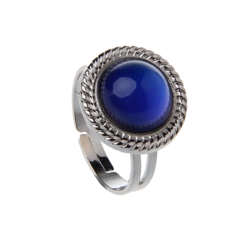 

Magic Stone Mood Ring Adjustable Women Temperature Change Color Oval Jewelry Accessories
