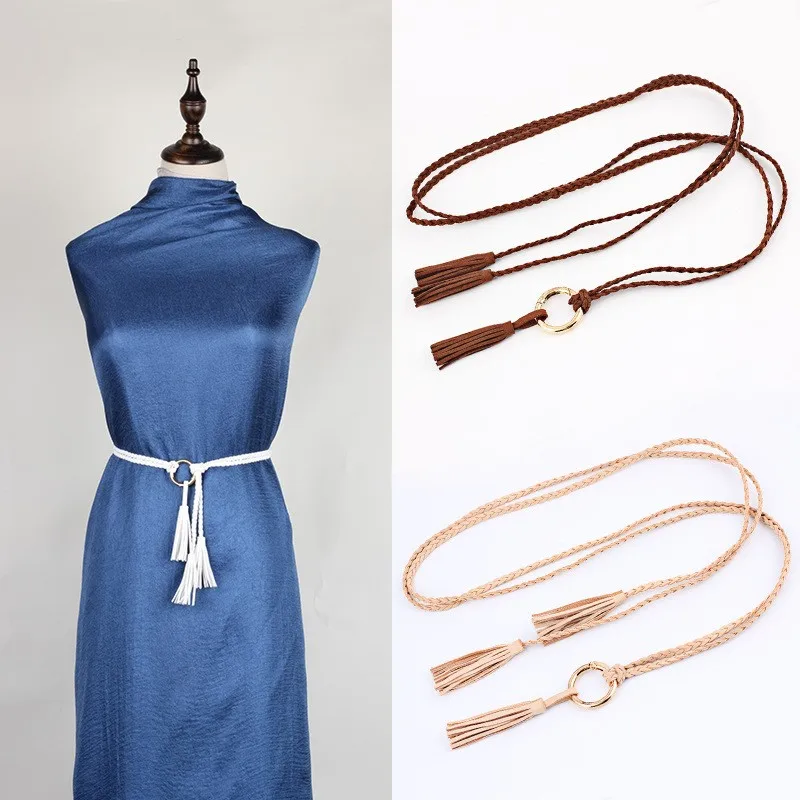 Bauhinia new fashion decoration women's fine Fried Dough Twists waist rope dress waist chain woven tassel belt