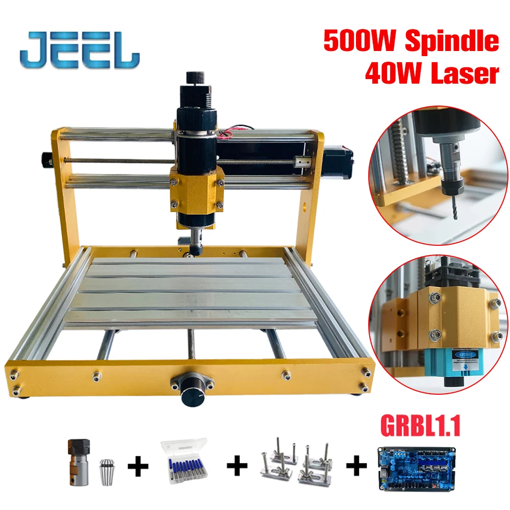 Special Offers CNC 3018 Plus 500W/300W Spindle Kit 40W Laser Apply Nema17/23 Stepper 52mm Spindle CNC Wood Router,Pcb Milling Machine