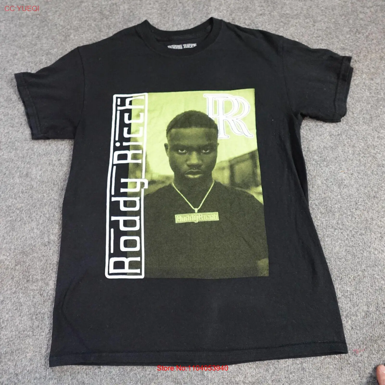 Футболка Roddy Ricch средний черный официальный хлопок