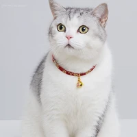 cat collar bell denim fabric necklace jewelry adjustable collar suitable for small dogs puppies kittens pet accessories fashion