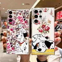disney cartoon dalmatians phone case for samsung s22 s21 s20 fe ultra pro lite s10 5g s10e s9 s8 plus s7 transparent cover