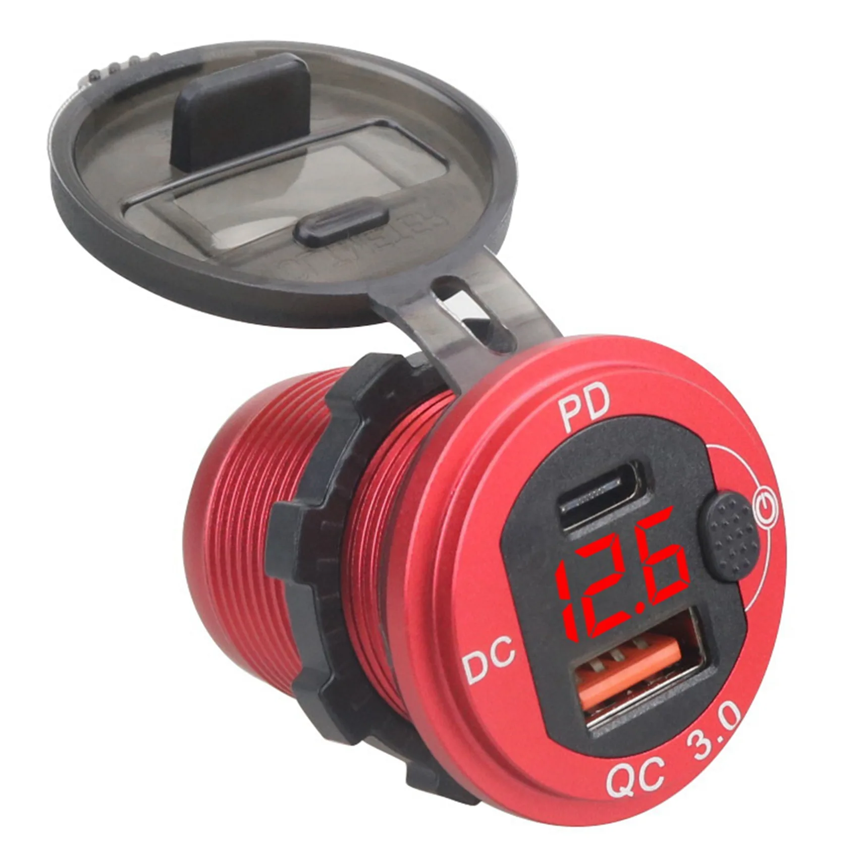 

Автомобильное зарядное устройство, адаптер PD QC 3,0, двойной порт со светодиодным дисплеем, в, водонепроницаемое автомобильное зарядное устро...