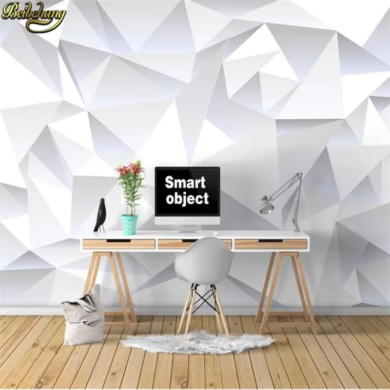 

Пользовательские художественные фрески papel de parede 3d современные геометрические серые обои для спальни обои для декора гостиной наклейки на стену