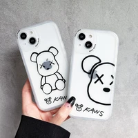 fashion cartoon gloomies bear phone cases for iphone 13 12 11 pro max xr xs max 8 x 7 se couple frosted anti drop soft tpu cover