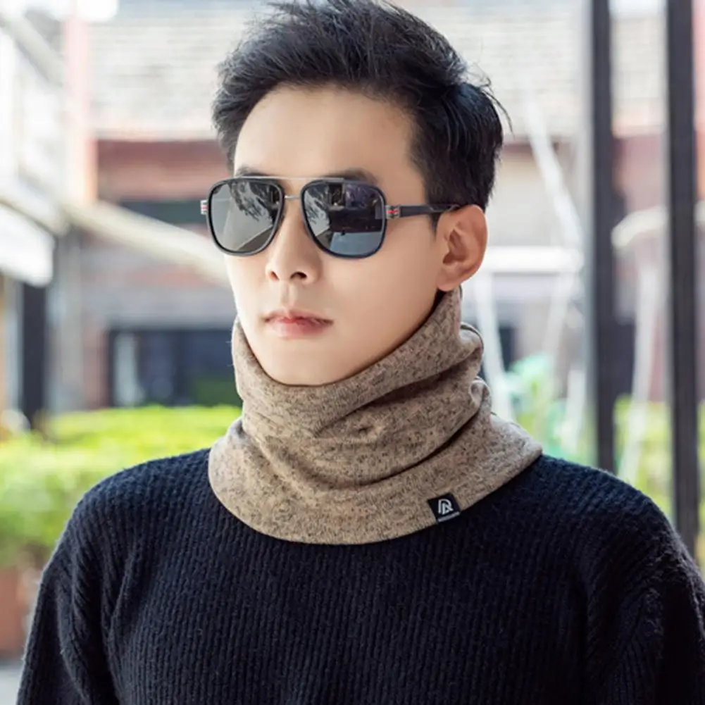 Шарф унисекс однотонный шарф зимний плюшевый мужской с подкладкой буквенным