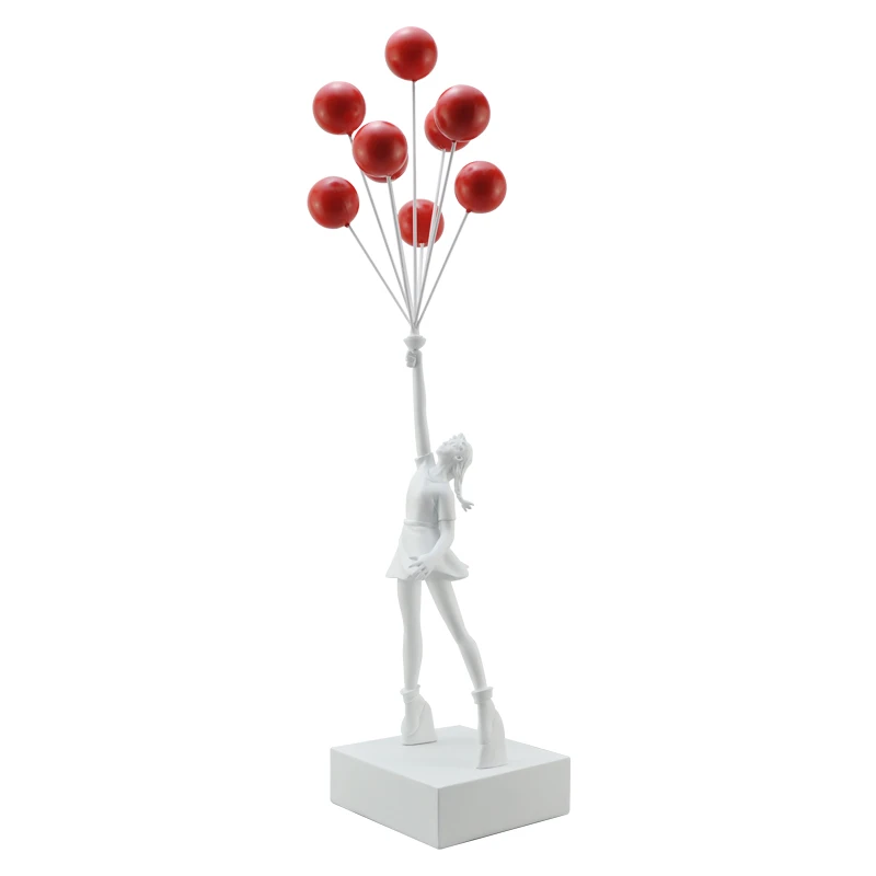 

Art Balloon Girl Statues Banksy Flying Balloon Girl Sculpture Resin Craft Home Decoration Christmas Gift living room decoration