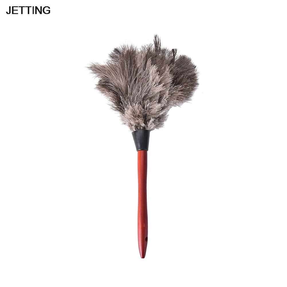 

Car Window Cleaning Wood Handle Car Fan Furniture Dust Cleaner Natural Fall Ostrich Fur Feather Anti Static Duster Brush 1 pcs