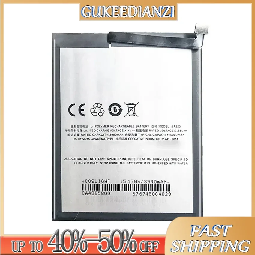 Литий-ионный полимерный аккумулятор BA923 4000 мАч для Meizu Note 9 M9 Bateria