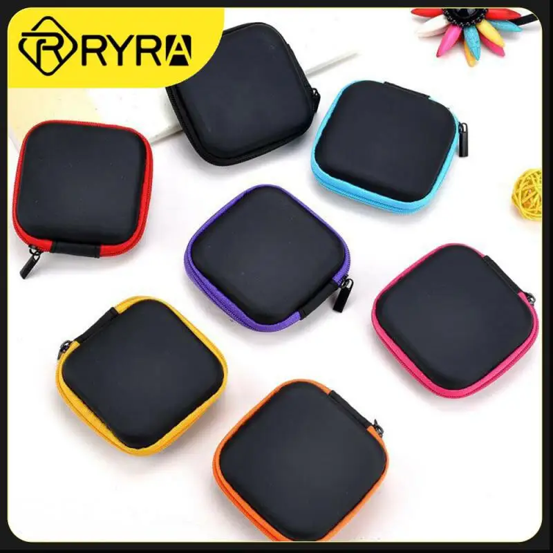

Square Headphone Storage Bag Easy To Use Eva Lightweight And Compact Data Line Storage Headset Storage Data Cable Carrying Case