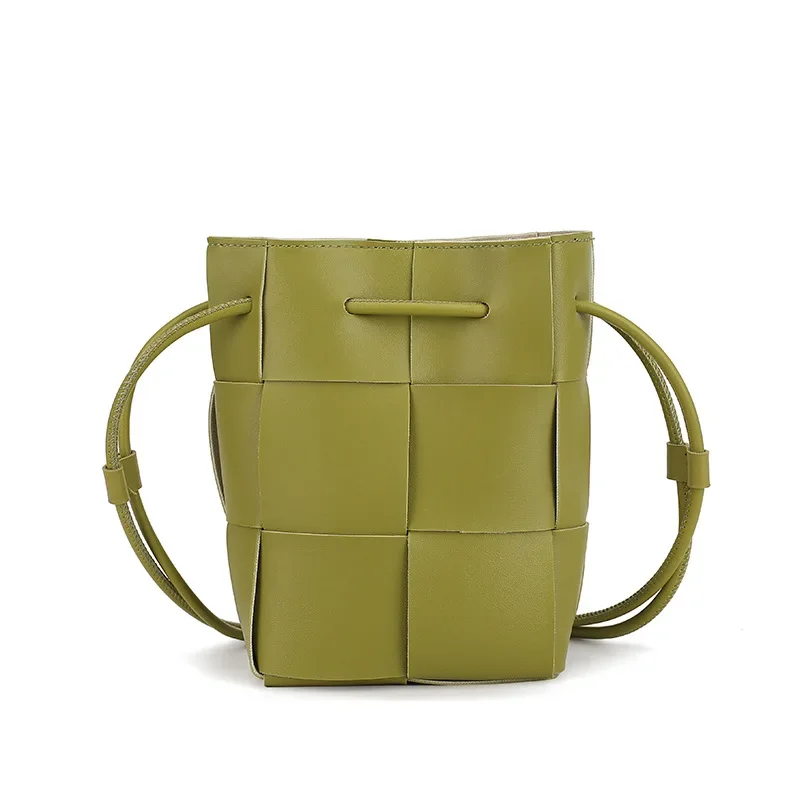 Модная женская тканая сумка для мобильного телефона из искусственной кожи