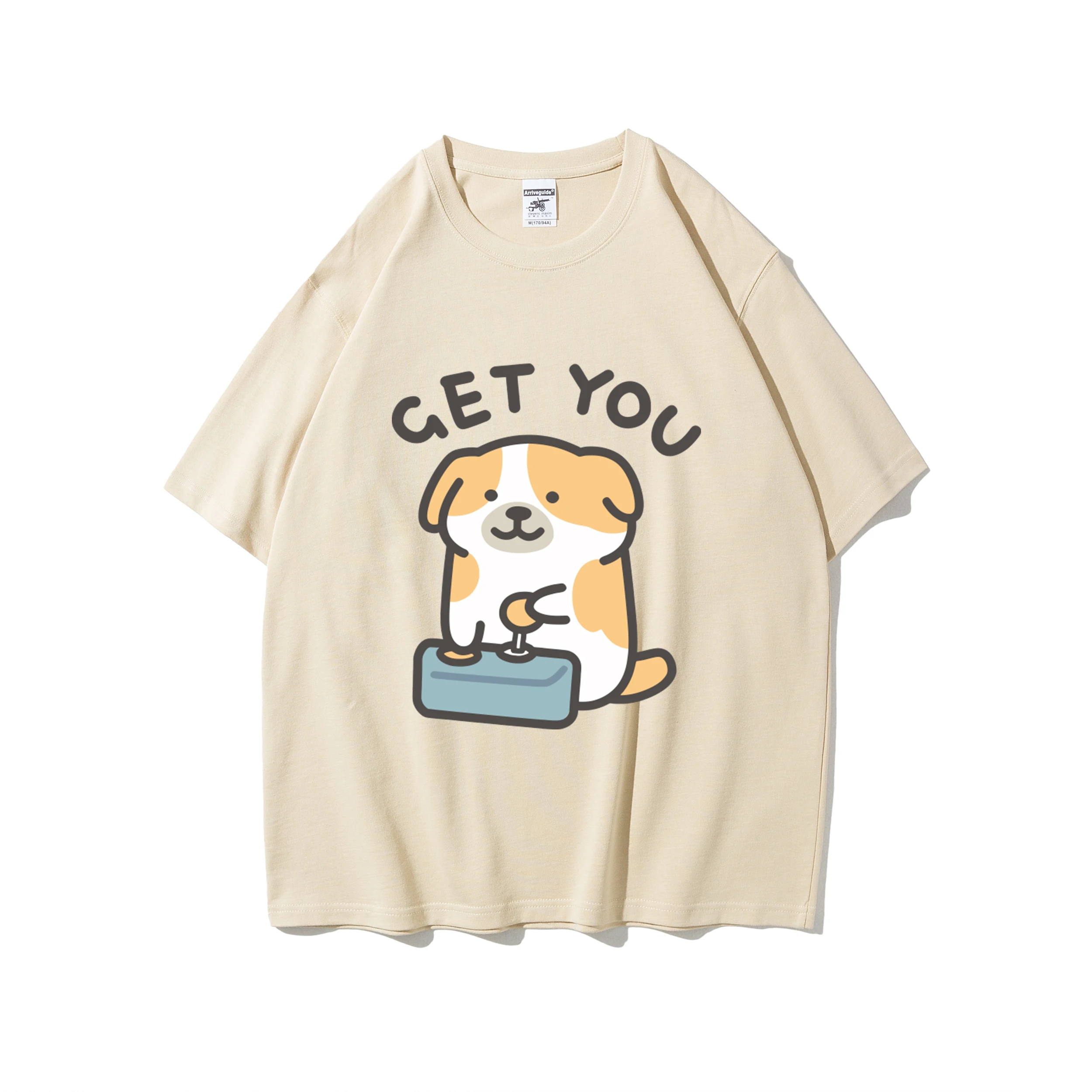 Хлопковые мужские футболки с рисунками из мультфильмов принтом забавной собаки