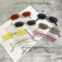 2022 summer trend retro small oval sungalsses metal rectangular classic candy color unisex glasses fashion uv400 women eyeglass