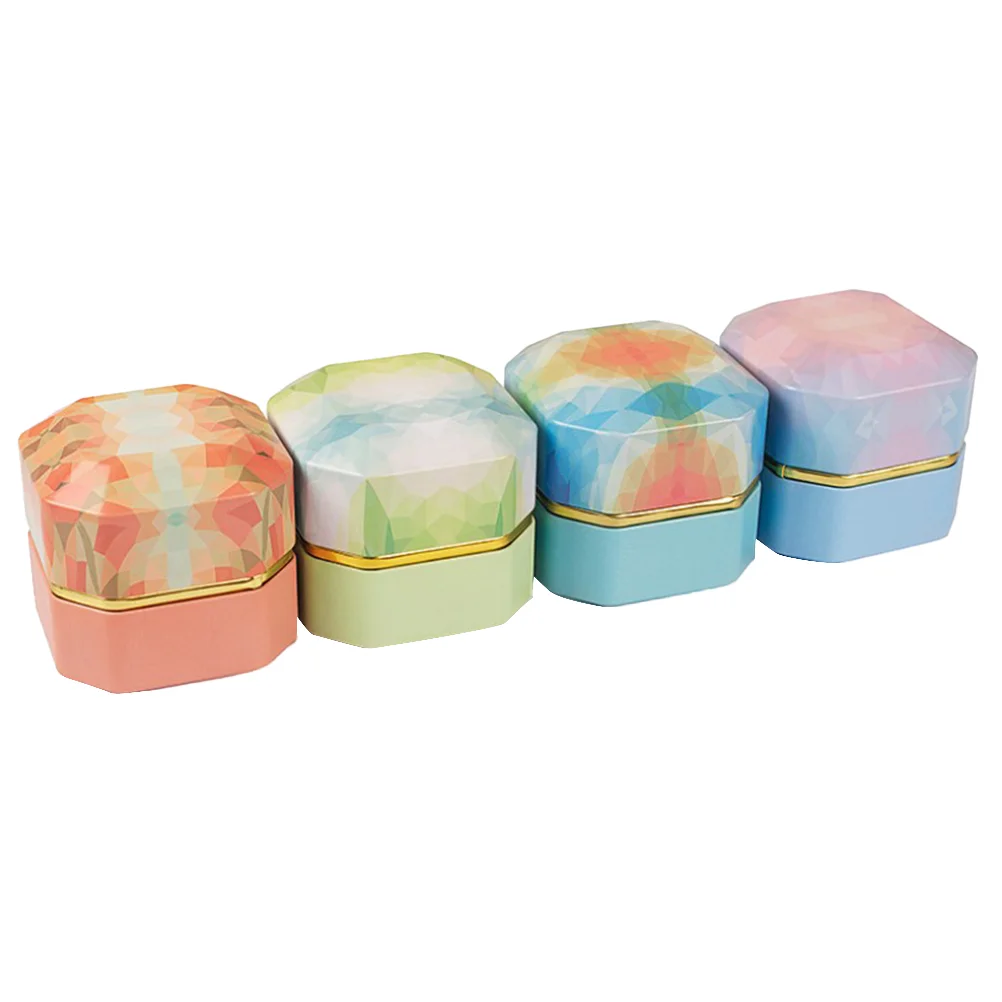 

Colorful Candy Tea: 4 Portable Candy Storage Can Tea Leaf Storage Sealed Jar