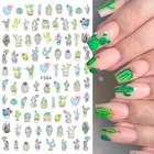 3D-Наклейки для ногтей с изображением кактуса, авокадо, клубники