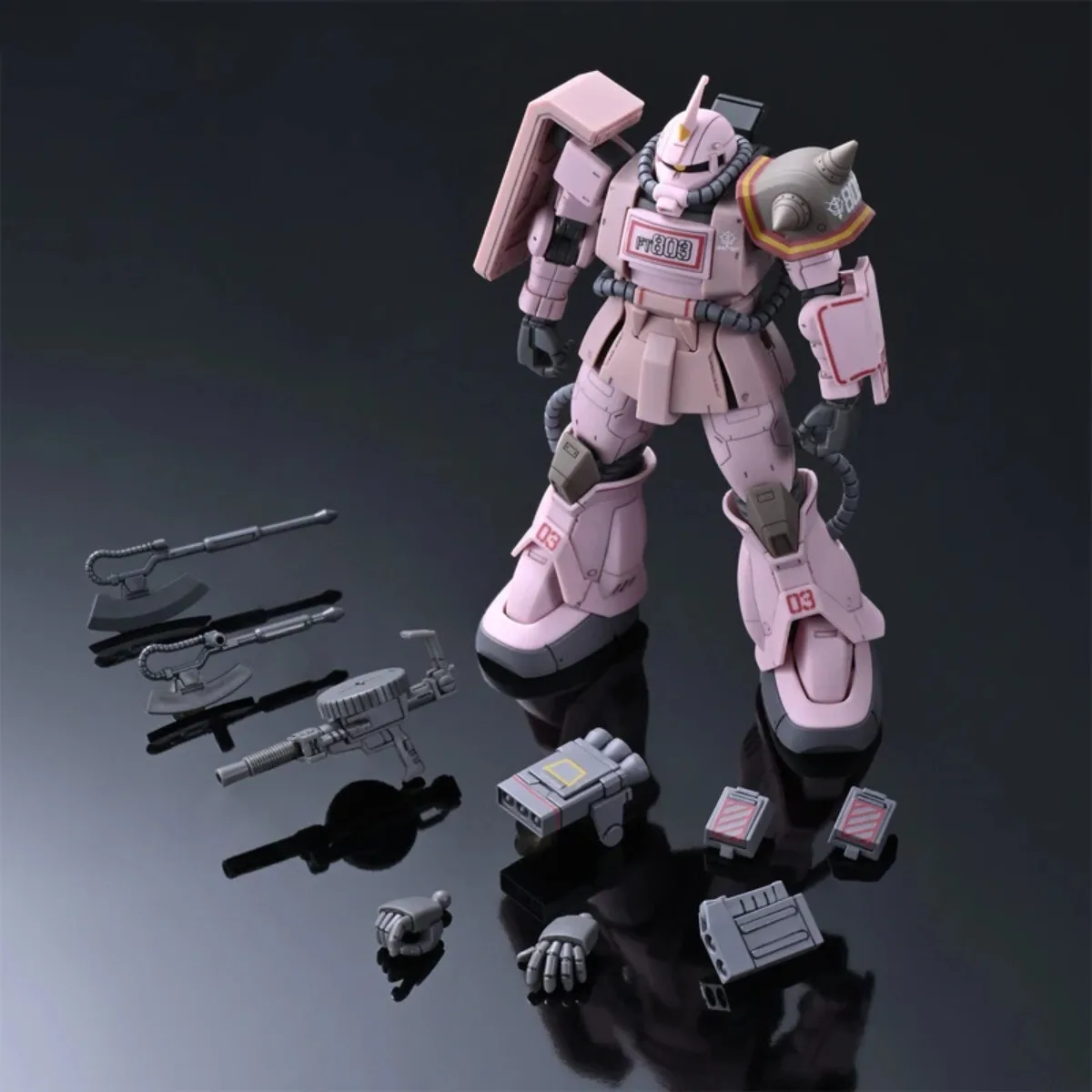 Оригинальный Bandai Genuine HGGTO 1144 MS-06D Zaku Desert Type Pink Panther Forces Gundam, коллекция аниме, наборы моделей экшн-фигурок (art.: 3920d41d287d7) - 3920d41d287d7