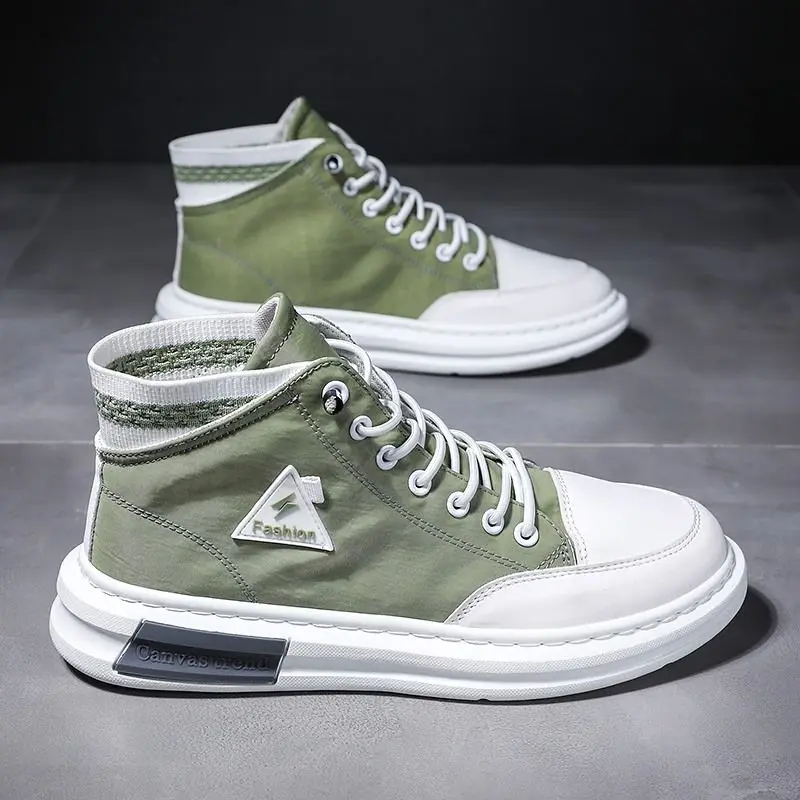 

Men's shoes 2022 new high-top shoes men's breathable canvas shoes men's Korean fashion shoes help casual shoes