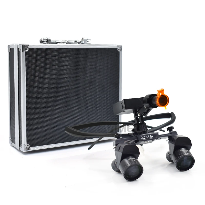 48 ° Den Tal Loupes 5 Вт налобный фонарь бинокулярная медицинская лупа 3 5X-5 5X регулируемая