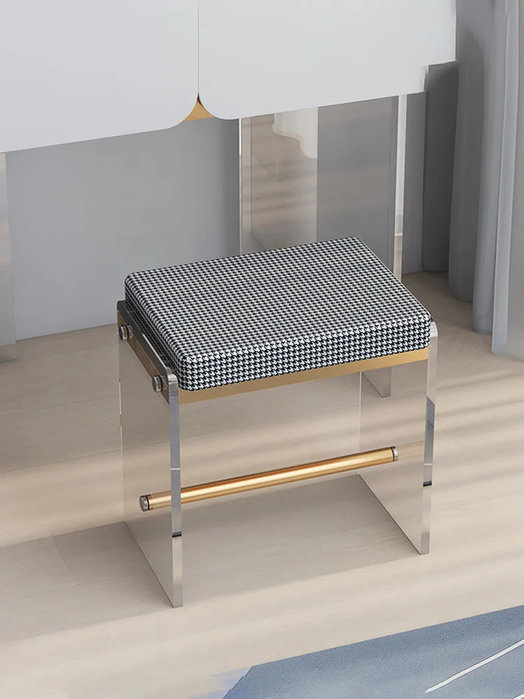 

Скандинавский кофейный стул, кашемировый туалетный стул, мебель для гостиной, прихожей, оттоманка, сменный стул для обуви, акриловый стул для кухни, обеденный стул