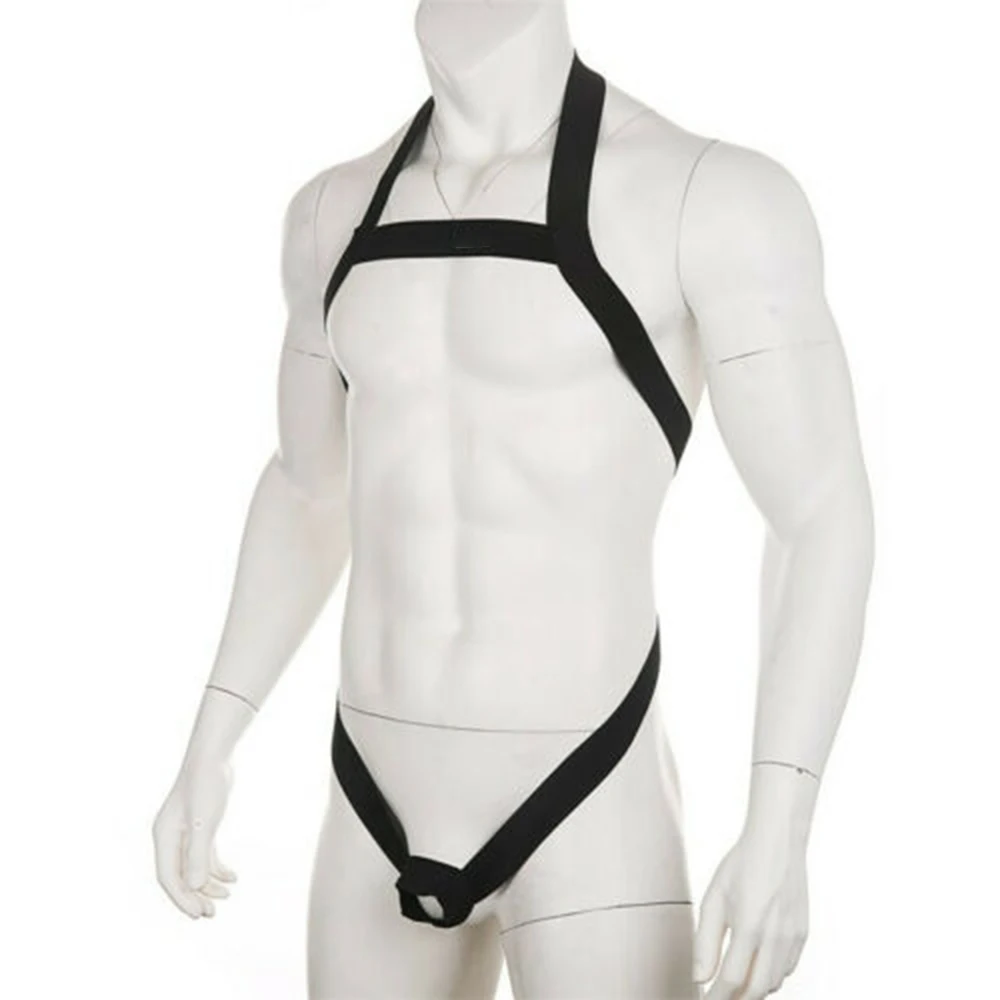 

Mens Harness Set Elastic Halter Chest Full Body Straps Stretch Band Belt Lingerie Bondage Waist Gay Clubwear Muscle Harness