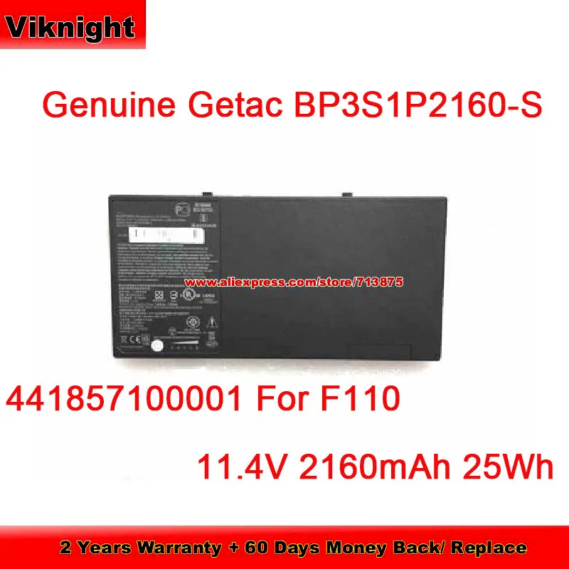 Genuine Getac BP3S1P2160-S Battery 441857100001 For F110,   11.4V  2160mAh  25Wh  Li-ion Rechargeable Battery Packs