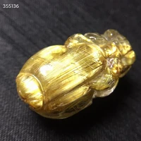 genuine natural gold rutilated quartz pi xiu pendant brazil 271613mm rutilated wealthy women men jewelry aaaaaa