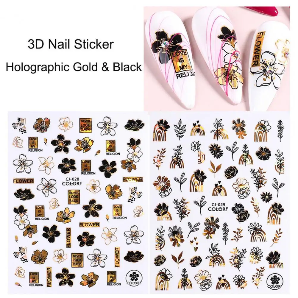 

Экологичные разнообразные черные бронзирующие английские наклейки для ногтей для украшения