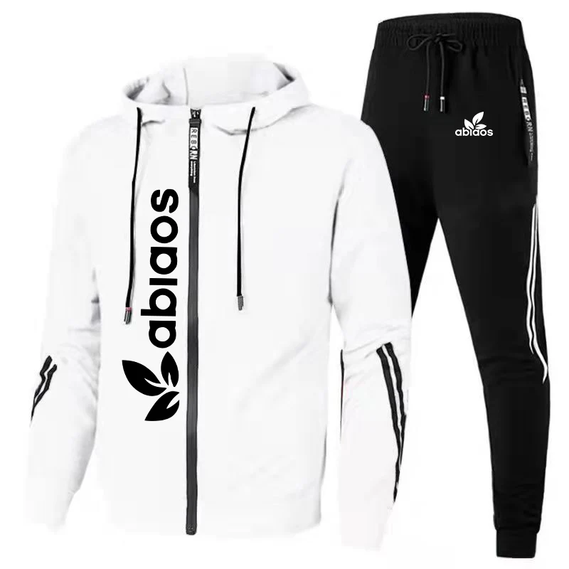 Men's Hoodie Jacket Tracksuit Warm Zipper Jackets + Sweatpants Sportswear Two Piece Set Jogging Casual Coats Suits Male Clothing