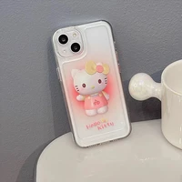 sanrio hello kitty cute cartoon clear phone case for iphone 13 12 11 pro max mini xr xs max 8 x 7 anti drop soft cover girl gift