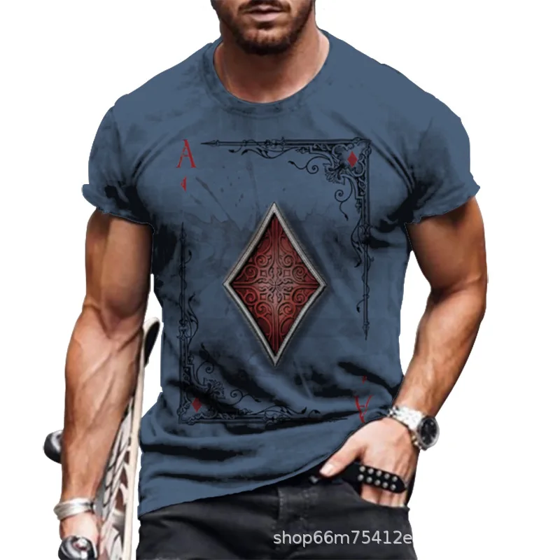 

Мужская летняя футболка с круглым вырезом, модель 2022 года, модная повседневная футболка с 3d-цифровым принтом