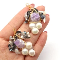 natural stone pearl pendant amethyst portuguese freshwater pearl pendant necklace irregular for diy necklace making jewelry gift