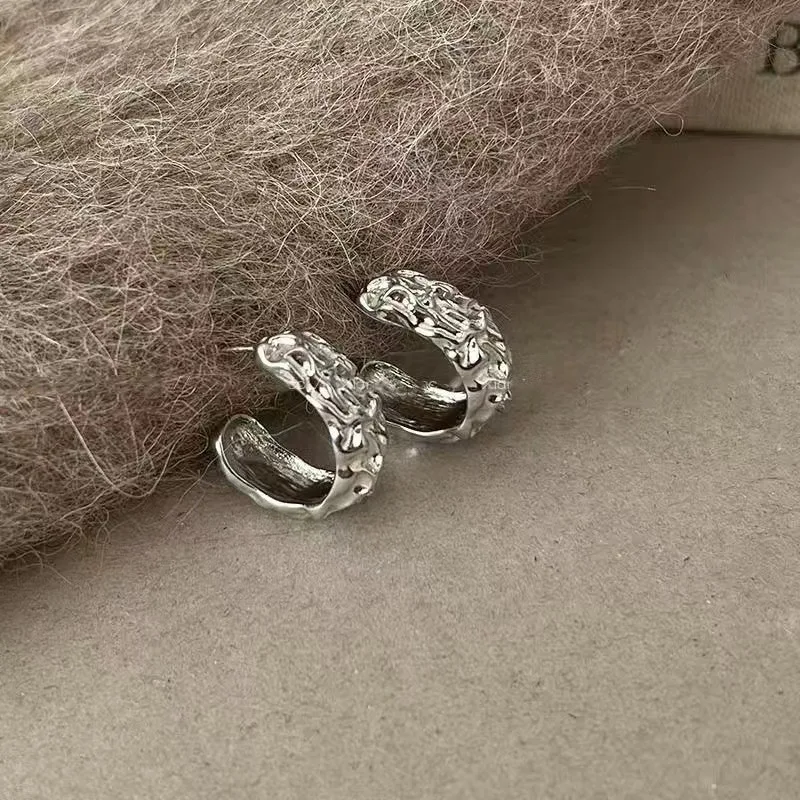 Винтажные серьги неправильной формы C-образной для женщин простые серьги-кольца