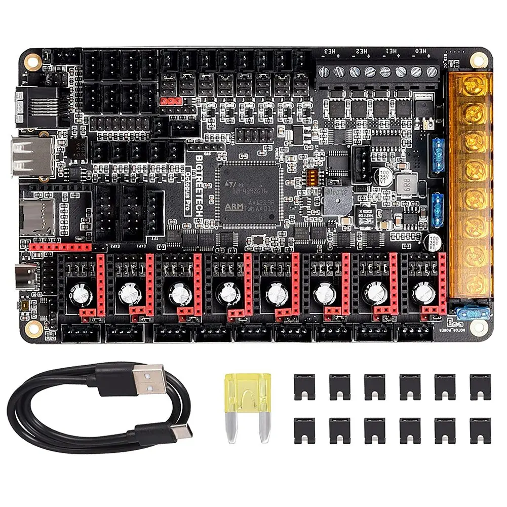 

Octopus Pro V1.0 Controller Board 32-Bit Motherboard Compatible with TMC5160 Pro Stepper Driver,Support 3D Printer DIY B