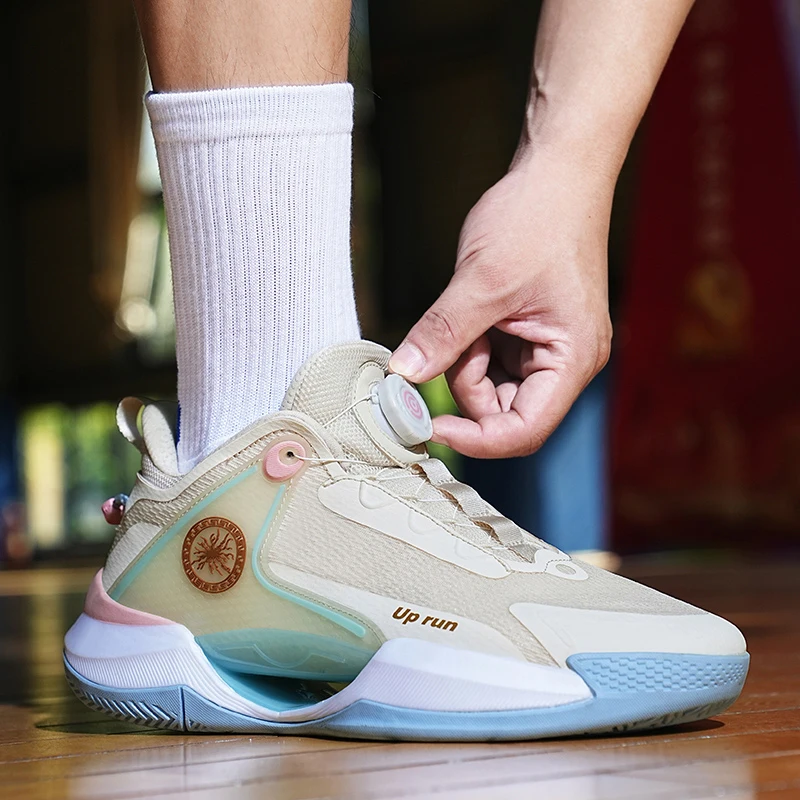 QQ-2165 Professional Mens Basketball Sneakers Elastic Band Non-Slip Training Sports Shoes Wearable ForMotion Basketball Shoes