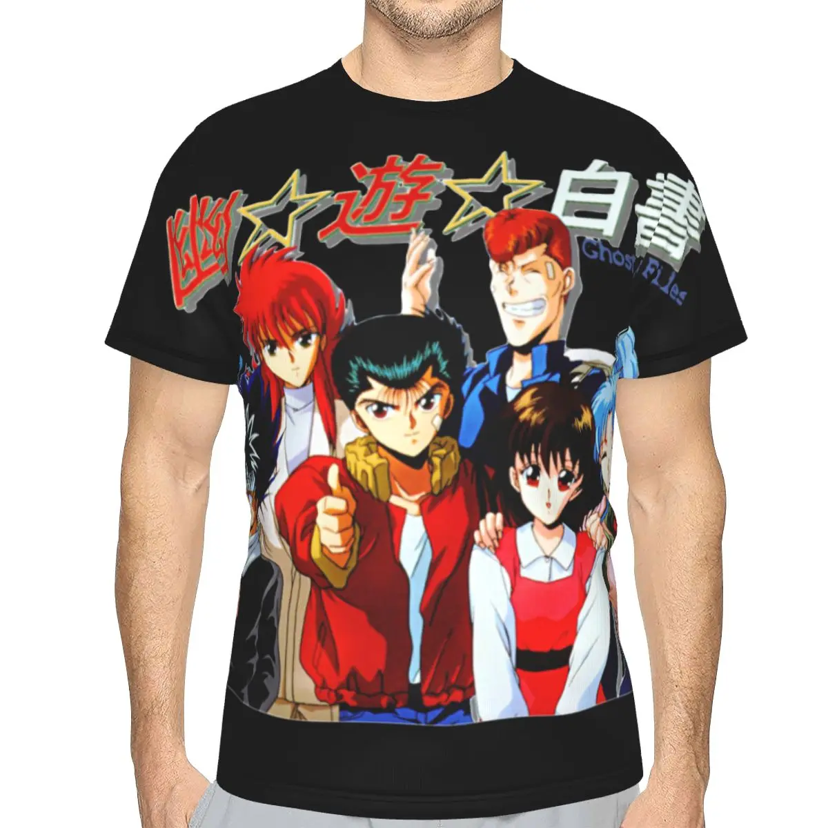 

Yu Yu Hakusho Gang Essential Harajuku Polyester TShirt Printing Leisure Thin T Shirt Male Unique
