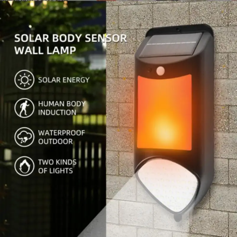 

Waterproof Solar Light Flickering Solar Flame Lamps Human Body Induction LED Solar Powered Lamp Garden Decoration Lighting