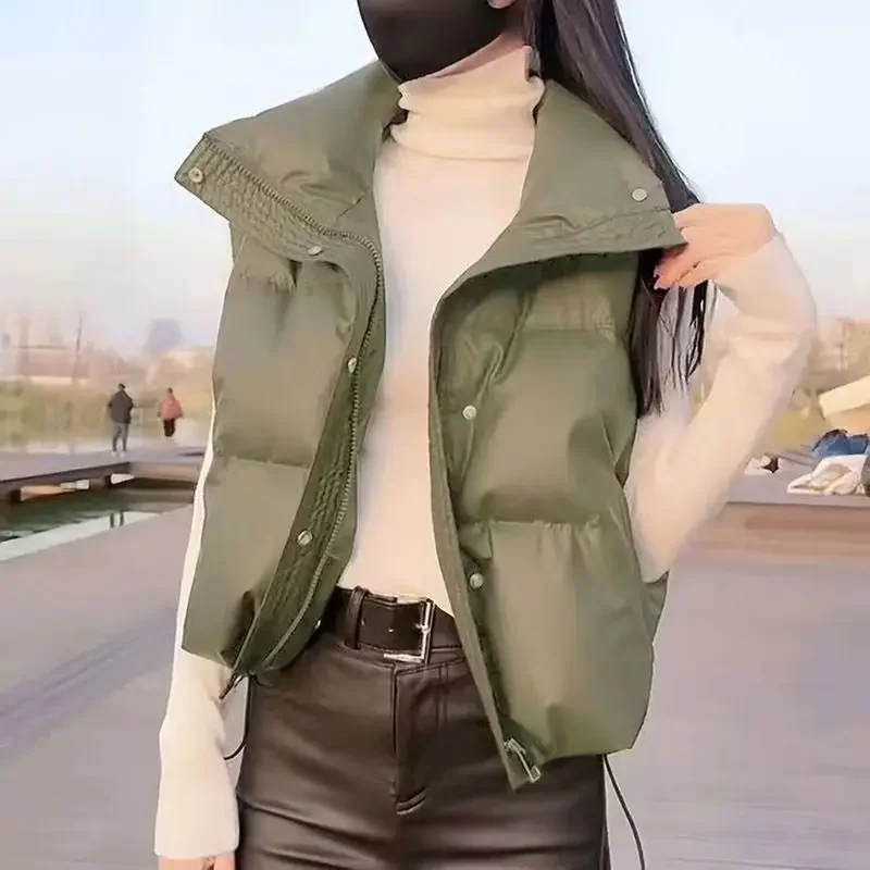 Женская укороченная куртка без рукавов теплая Толстая Уличная одежда на молнии