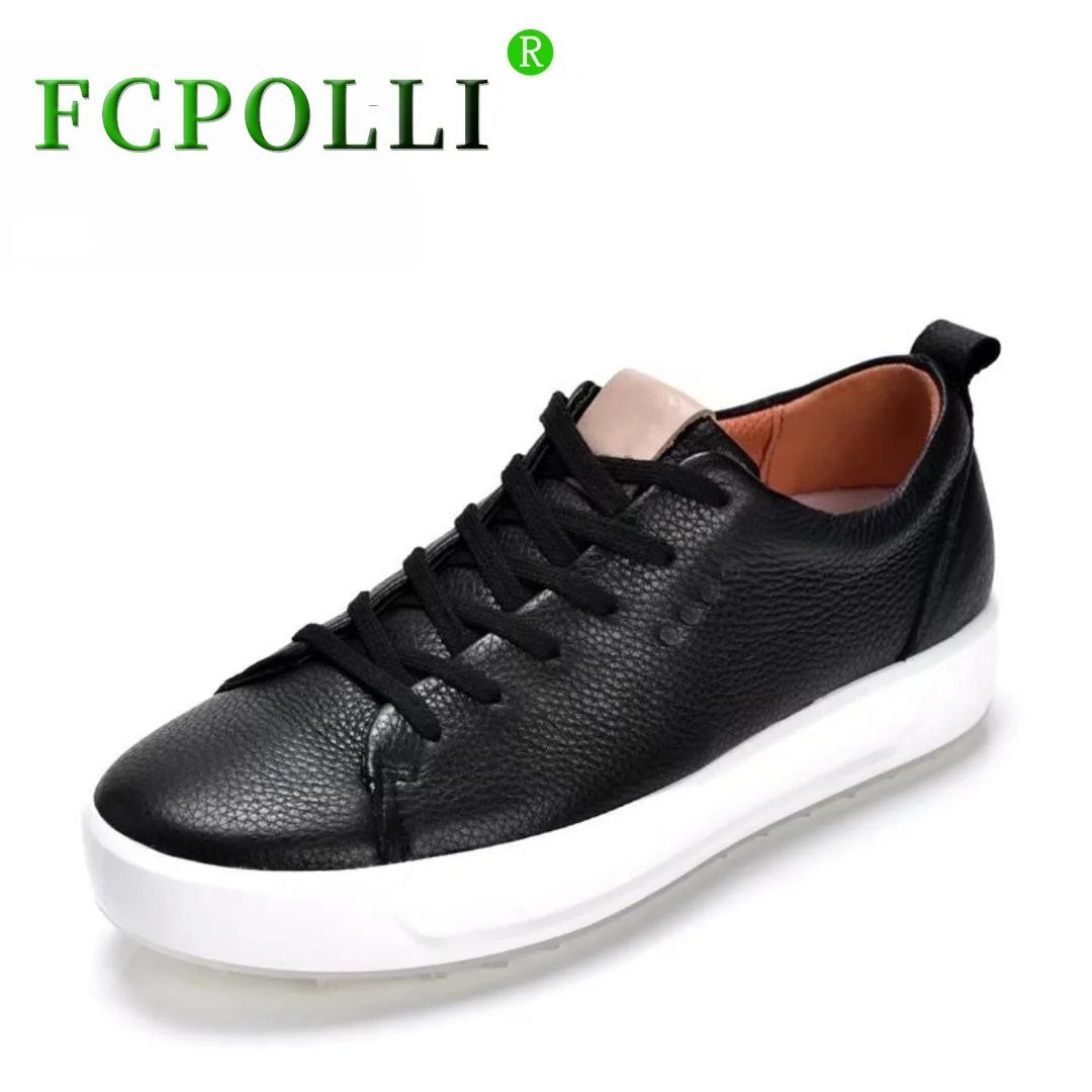 

Fcpolli Golf Shoes for Women Black Gym Sneakers Lady Genuine Leather Golf Training Ladies Anti-Slippery Women Walking Shoes