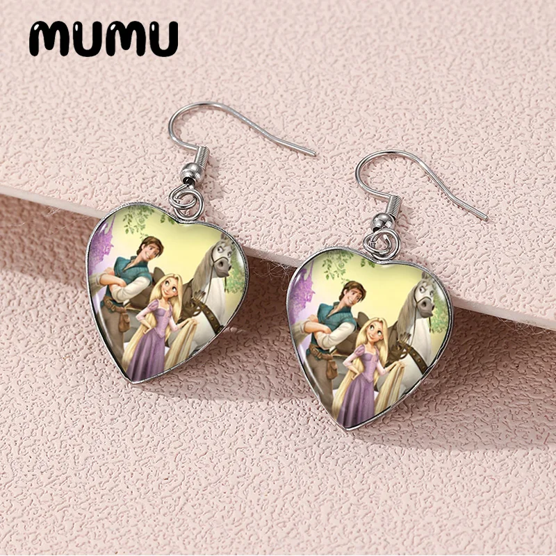 Новинка 2024 серьги-подвески в форме сердца Рапунцель украшения ручной работы