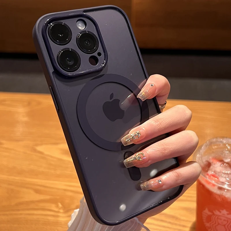 Роскошный акриловый магнитный беспроводной зарядный чехол для iPhone 14 13 12 11 Pro Max Plus Magsafe Shockproot Бампер Мягкий чехол Роскошный акриловый магнитный беспроводной зарядный чехол для iPhone 14 13 12 11 Pro Max Plus Magsafe Shockproot Бампер Мягкий чехол