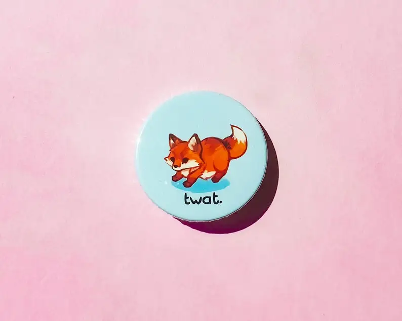 

Twat Fox button настраиваемый мягкая застежка декоративная булавка Gift Hat Badge брошка на лацканы