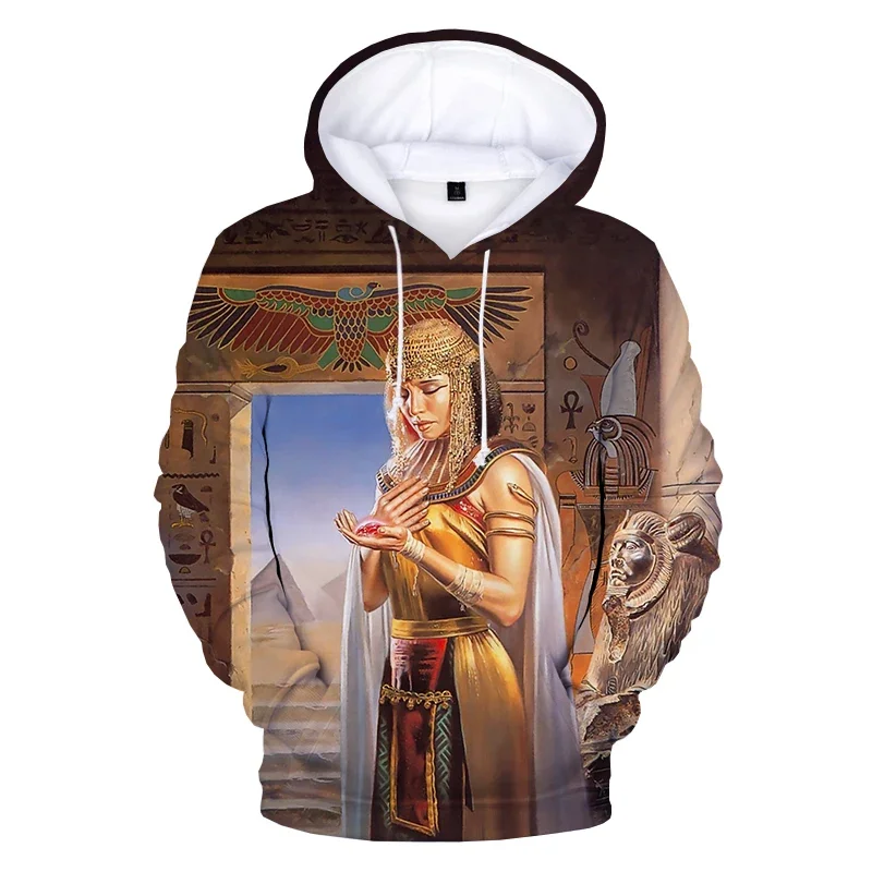 Толстовка с капюшоном египетского искусства толстовка 3D принтом для мужчин и