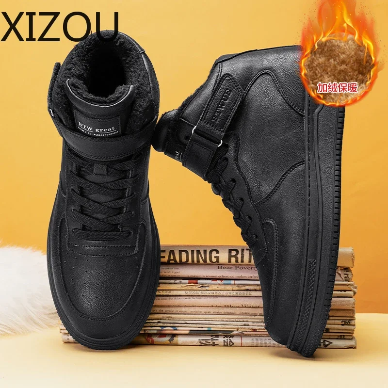 Мужские зимние ботинки модные универсальные мужские байкерские