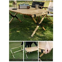 Folding Wood Table Portable Outdoor Indoor All-Purpose Foldable Picnic Table Cake Roll Wooden Table In A Bag For Camping