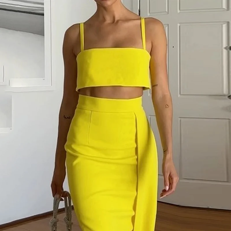 Waytobele Женский комплект из двух предметов Модный женский топ с высокой талией