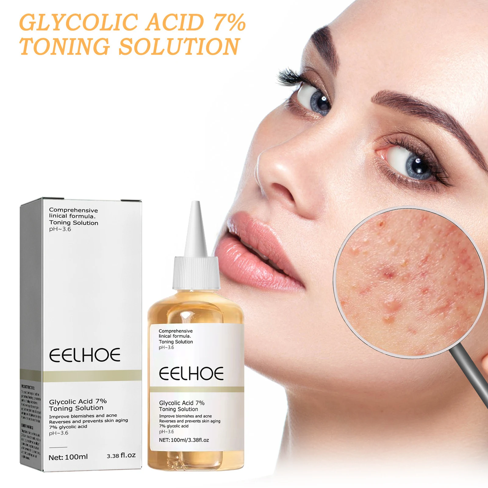 EELHOE гликолевая кислота 7% тонизирующий лосьон для лица увлажняющий крем