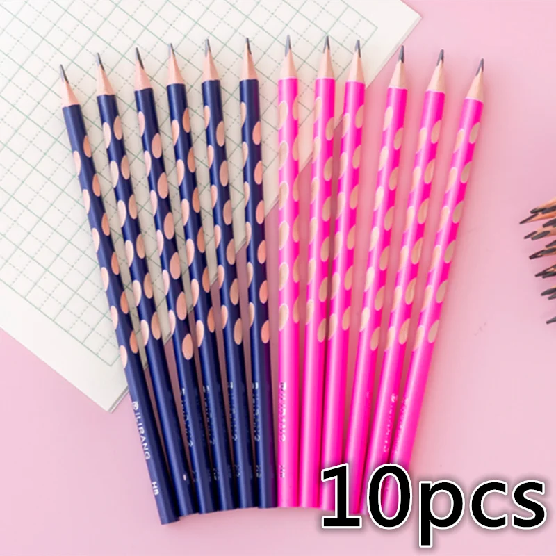 

10 шт. корректирующий карандаш для детей, канцелярские товары, дешевые треугольные карандаши в форме бревен HB для школы, художественные прин...