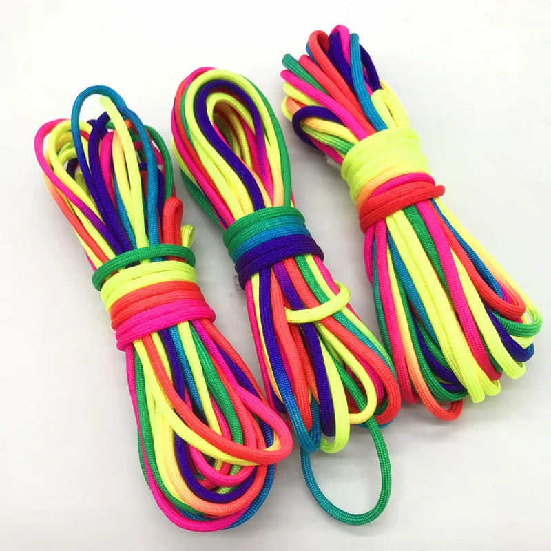 

Dia.4mm 5yards Rainbow Rope Cord for Paracord Bracelet Handmade Gift Lanyard Clothesline DIY Craft Accessories One Strand Core